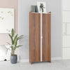 Manhattan Comfort Mid-Century Modern Ratzer Storage Cabinet with 11 Shelves - Brown & White|Armoire de rangement Ratzer de Manhattan Comfort de style moderne du milieu du 20e siècle avec 11 tablettes - brune et blanche