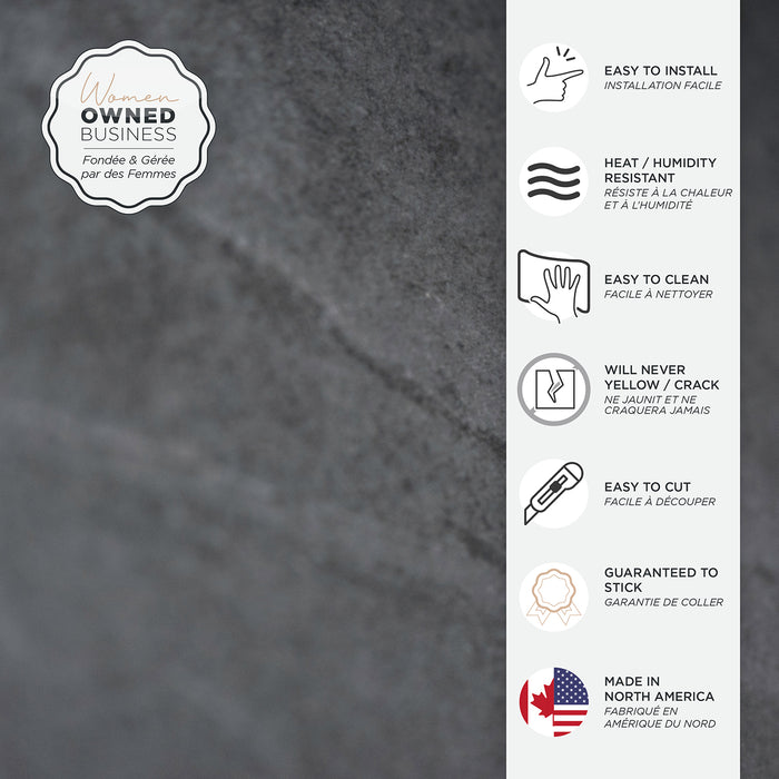 Smart Tiles Peel and Stick 2-Sheet 23 x 12 Backsplash - Blok Slate
