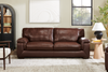 Classico 90" Genuine Leather Sofa with Wood Legs – Tobacco | Sofa Classico de 90 po en cuir véritable avec pattes en bois - tabac