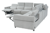 Cindy Crawford Home Aspen 5-Piece Power Reclining Sectional with Adjustable Headrests and USB Port - Silver | Sofa sectionnel à inclinaison électrique Aspen de Cindy Crawford Home 5 pièces avec appuie-têtes électriques et port USB - argenté