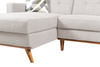 Kort & Co. Freeman 2-Piece Left-Facing Sectional with Wood Legs – Dove White | Sofa sectionnel gauche Freeman de Kort & Co. 2 pièces de po en tissu d’apparence lin avec pattes en bois - blanc colombe