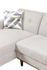 Kort & Co. Freeman 2-Piece Left-Facing Sectional with Wood Legs – Dove White | Sofa sectionnel gauche Freeman de Kort & Co. 2 pièces de po en tissu d’apparence lin avec pattes en bois - blanc colombe