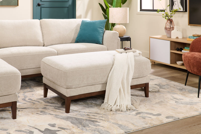 Horizon 44.09\" Fabric Ottoman - Stone