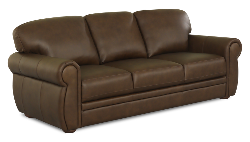 Chateau d’Ax Porto 90\" 100% Genuine Leather Sofa  - Chocolate 