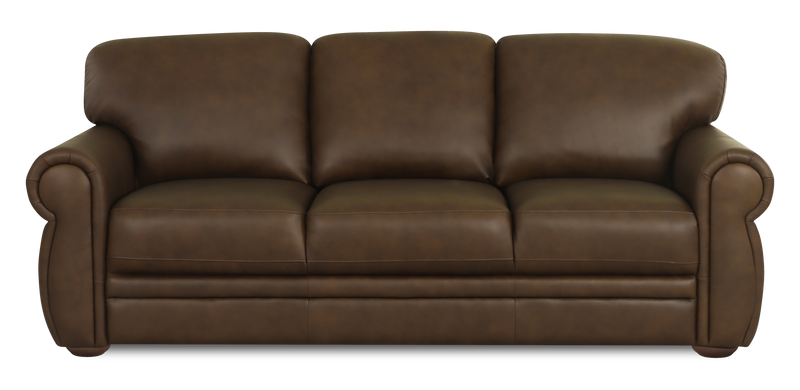 Chateau d’Ax Porto 90\" 100% Genuine Leather Sofa  - Chocolate 