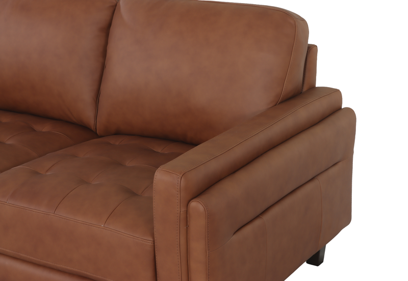 Chateau d’Ax Venice 91\" 100% Genuine Leather Sofa – Light Brown
