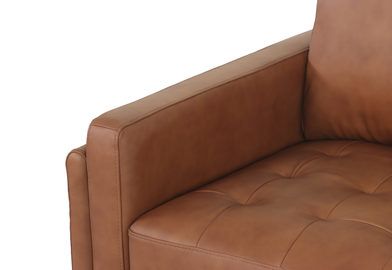 Chateau d’Ax Venice 91\" 100% Genuine Leather Sofa – Light Brown