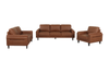 Chateau d’Ax Venice 39" Traditional Genuine Leather Accent Chair – Light Brown | Fauteuil d’appoint traditionnel Venice de Château d’Ax de 39 po en cuir véritable - brun clair