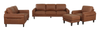 Chateau d’Ax Venice 91" Traditional Genuine Leather Sofa – Light Brown | Sofa traditionnel Venice de Château d’Ax de 91 po en cuir véritable - brun clair