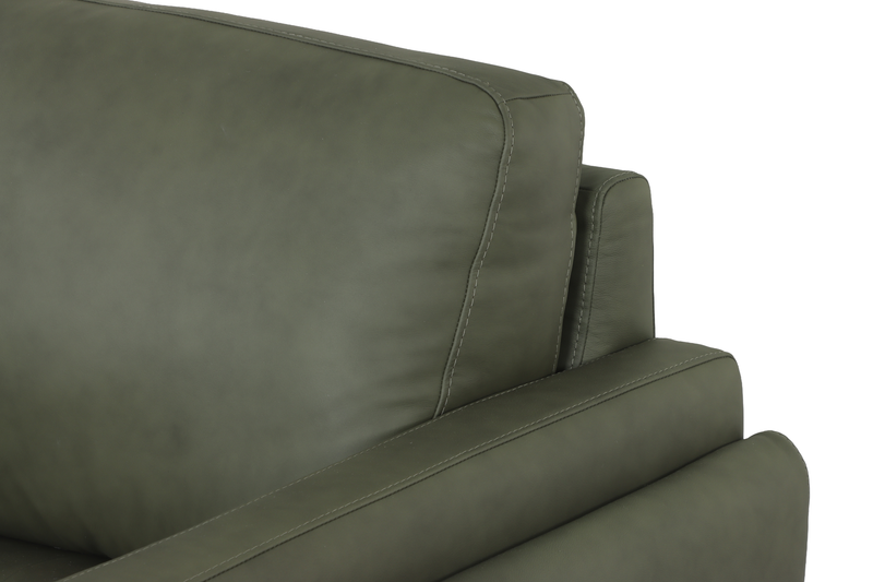 Chateau d’Ax Venice 91\" 100% Genuine Leather Sofa – Green