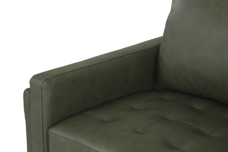 Chateau d’Ax Venice 91\" 100% Genuine Leather Sofa – Green