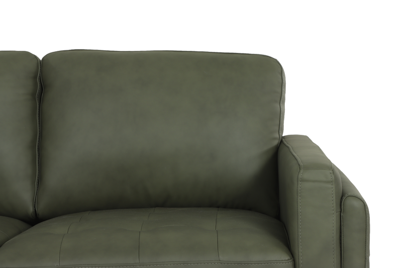 Chateau d’Ax Venice 91\" 100% Genuine Leather Sofa – Green