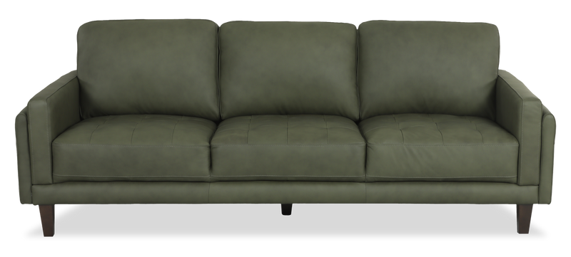 Chateau d’Ax Venice 91\" 100% Genuine Leather Sofa – Green