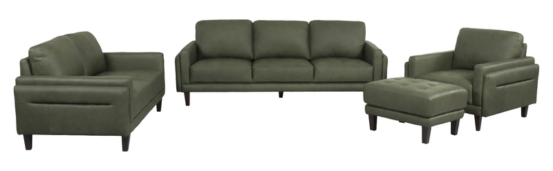 Chateau d’Ax Venice 39\" 100% Genuine Leather Accent Chair – Green 