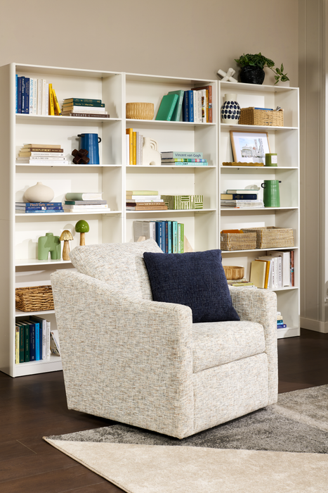 Made in Canada Sofa Lab Customizable Swivel 32\" Fabric Accent Chair – Rust Accent Fabric 