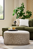 Made in Canada Customizable Sofa Lab Round 38" Fabric Ottoman – Rust Accent Fabric | Pouf courbé personnalisable de Sofa Lab de 38 po fabriqué au Canada en tissu - tissu décoratif Rust