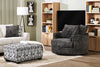 Made in Canada Sofa Lab Customizable Cuddler 48" Fabric Accent Chair – Plush Charcoal  | Fauteuil d’appoint enveloppant personnalisable Plush Cuddler de Sofa Lab de 48 po fabriqué au Canada en tissu - Plush Charcoal