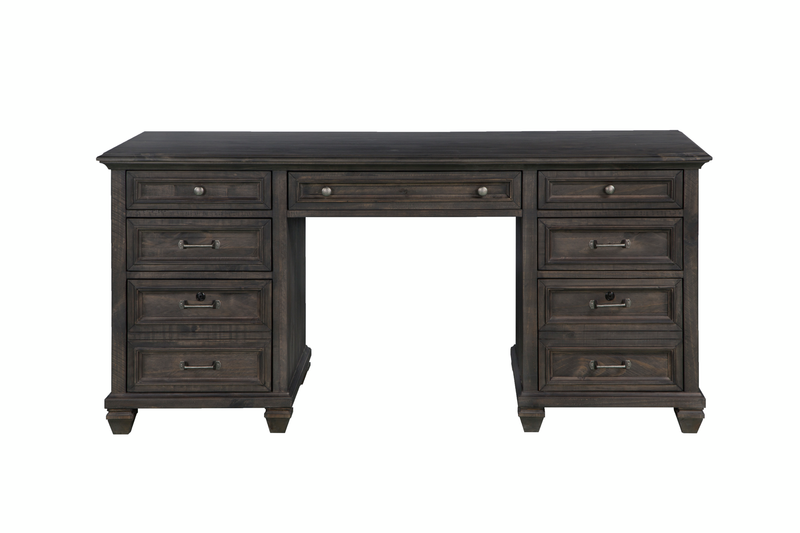 Benhill 66\" Desk with Storage - Weathered Coal