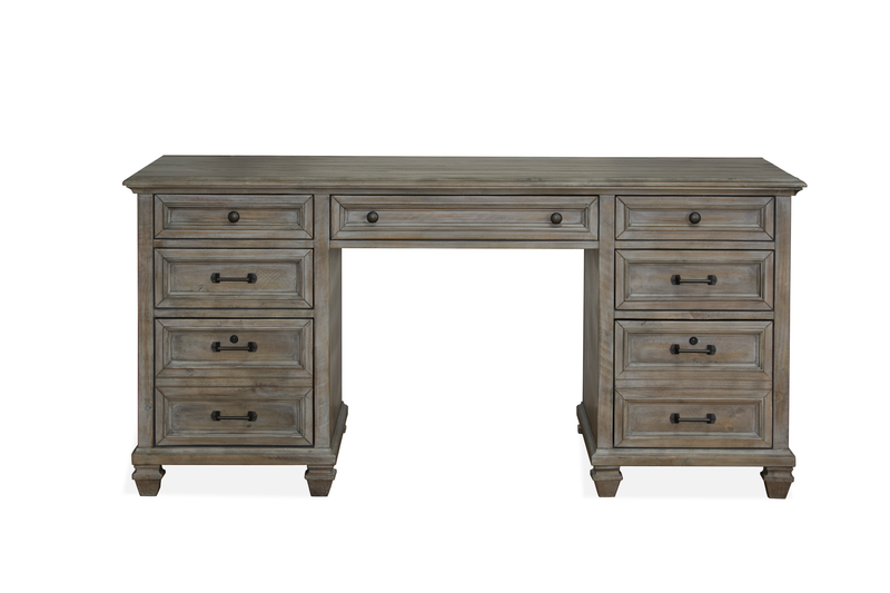 Gerrard 66\" Desk with Storage - Dovetail Grey