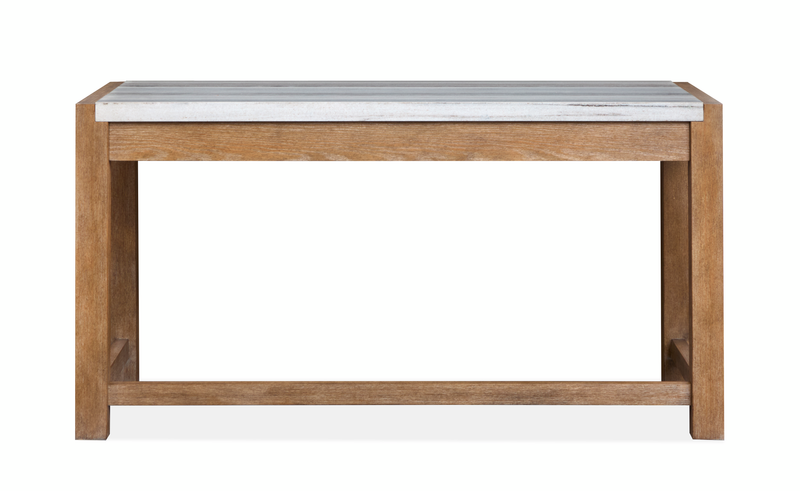 Grafton 60\" Desk with Marble Top and Storage - Sierra Brown