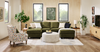 Made in Canada Customizable Sofa Lab Round 38" Fabric Ottoman – Rust Accent Fabric | Pouf courbé personnalisable de Sofa Lab de 38 po fabriqué au Canada en tissu - tissu décoratif Rust