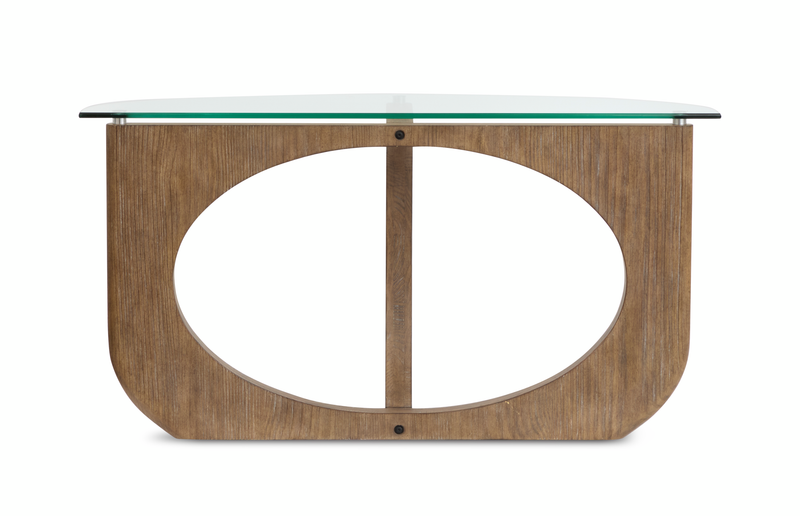 Kerwin 52\" Sofa Table with Glass Top - Almond