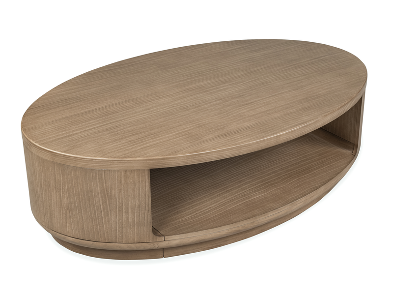 Poplar 54\" Coffee Table with Storage - Chateau Brown