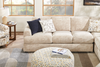 Made in Canada Customizable Sofa Lab Curve 4-Piece Right-Facing Sectional with Cuddler - Plush Parchment | Sofa sectionnel de droite 4 pièces avec fauteuil enveloppant personnalisable Curve de Sofa Lab fabriqué au Canada en tissu - Plush Parchment