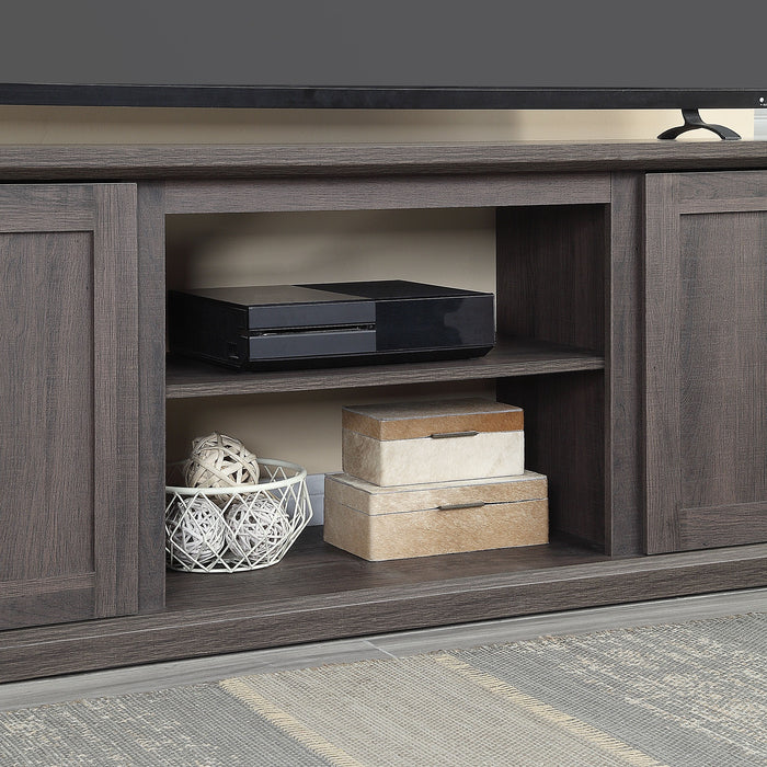 Manhattan Comfort Franklin 60\" TV Stand with 2 Doors & Open Shelves - Heavy Brown