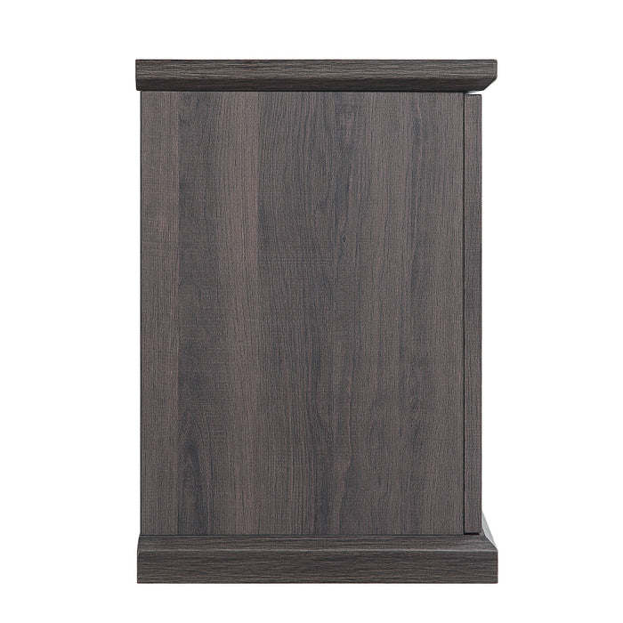 Manhattan Comfort Franklin 60\" TV Stand with 2 Doors & Open Shelves - Heavy Brown