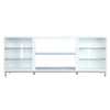 Manhattan Comfort Brighton 60" TV Stand with Glass Shelves & Media Wire Management - White|Meuble pour téléviseur Brighton de Manhattan Comfort de 60 po avec tablettes en verre et système de gestion des câbles - blanc