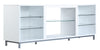 Manhattan Comfort Brighton 60" TV Stand with Glass Shelves & Media Wire Management - White|Meuble pour téléviseur Brighton de Manhattan Comfort de 60 po avec tablettes en verre et système de gestion des câbles - blanc