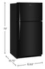 Whirlpool 32.8" 21 Cu. Ft. Top Freezer Refrigerator - Black - WRTX7421TB | Réfrigérateur Whirlpool de 21 pi³ et de 32,8 po à congélateur supérieur - noir - WRTX7421TB