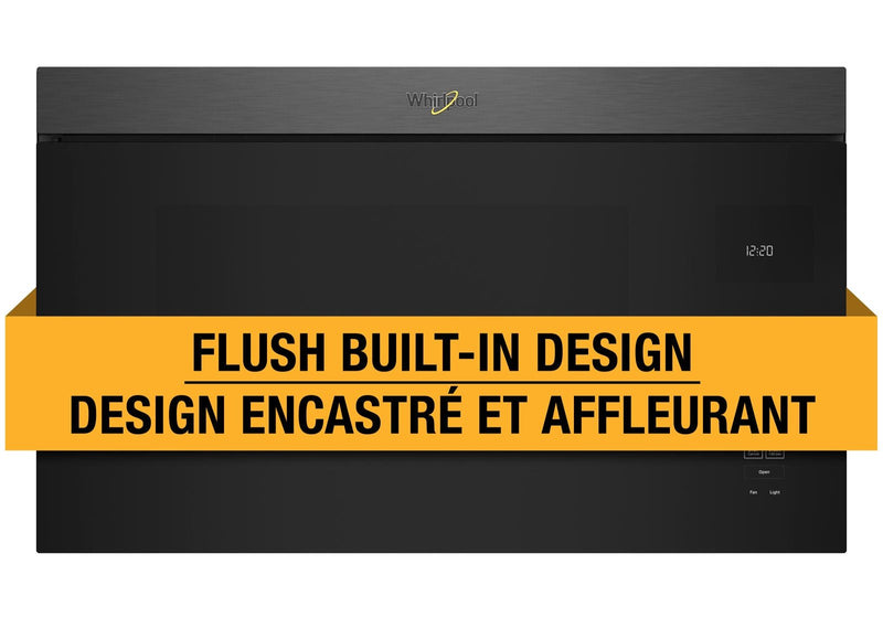 Whirlpool 1.1 Cu. Ft. Flush Over-the-Range Microwave with 900 Watts Cooking - Black Stainless - YWMMF5930PV