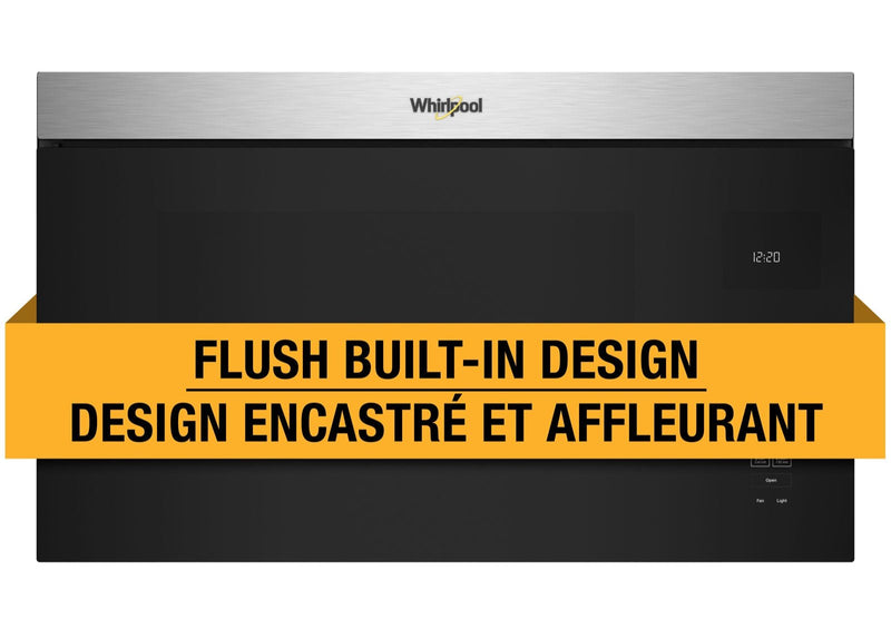 Whirlpool 1.1 Cu. Ft. Flush Over-the-Range Microwave with 900 Watts Cooking - Fingerprint Resistant Stainless Steel - YWMMF5930PZ