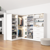 Bestar Florence 105" Modular L-Shaped Walk-In Closet System with LED Lights, Rods, Shelves and Drawe|Système de pièce-penderie en forme de L modulaire Florence de Bestar de 105 po avec éclairages à DEL