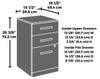 Affirm 15.55" Commercial Grade 3-Drawer Filing Cabinet - Noble Elm|Classeur Affirm de 15,55 po de qualité commerciale à 3 tiroirs - orme noble