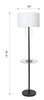 Kort & Co. Alban 26" Black Floor Lamp with USB Charging and Built-in Side Table|Lampe à pied Alban de Kort & Co. de 26 po noire avec recharge USB et table d’appoint intégrée