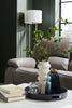 Alexis 60" Antiqued-Brass and Stone Floor Lamp|Lampe à pied Alexis de 60 po laiton antique et pierre