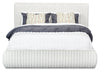 Aria Upholstered Platform Bed in Grey Fabric, Tufted - Queen Size | Lit plateforme rembourré Aria en tissu gris capitonné - format grand lit