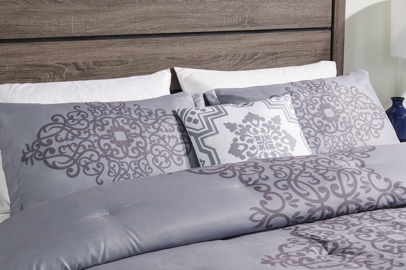 Arista 4-Piece King Comforter Set - Grey