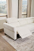 Cindy Crawford Home Aspen 4-Piece Power Reclining Sectional with Armless Chair - Alabaster | Sofa sectionnel à inclinaison électrique Aspen de Cindy Crawford Home 4 pièces avec fauteuil sans inclinable - albâtre