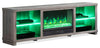 Aurora 72" Modern Electric Fireplace TV Stand with Storage & Cable Management for TVs up to 80"- As|Meuble pour téléviseur moderne Aurora de 72 po avec foyer électrique, rangement et système de gestio