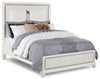 Ava Panel Bed with Headboard & Frame, LED, Glam, White - Queen Size | Lit à panneau Ava somptueux avec tête de lit, cadre de lit et éclairage à DEL, blanc - format grand …