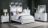 Ava Panel Bed with Headboard & Frame, LED, Glam, White - Queen Size | Lit à panneau Ava somptueux avec tête de lit, cadre de lit et éclairage à DEL, blanc - format grand …
