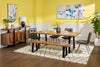 Bowery Dining Bench, Sheesham Wood, Metal, Trapizoid Base, 70"W - Brown | Banc de salle à manger Bowery de 70 po (L) en sheesham et métal avec base trapézoïde - brun