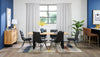 Avis Dining Chair with Vegan Leather Fabric, Metal - Black | Chaise de salle à manger Avis en tissu de cuir végétalien et en métal - noire
