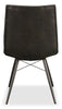 Avis Dining Chair with Vegan Leather Fabric, Metal - Black | Chaise de salle à manger Avis en tissu de cuir végétalien et en métal - noire