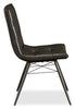 Avis Dining Chair with Vegan Leather Fabric, Metal - Black | Chaise de salle à manger Avis en tissu de cuir végétalien et en métal - noire