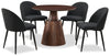 Bali Dining Chair with Boucle Fabric, Metal - Black | Chaise de salle à manger Bali en tissu bouclé et en métal - noire